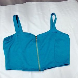 Zip Up Crop Top | Size Medium